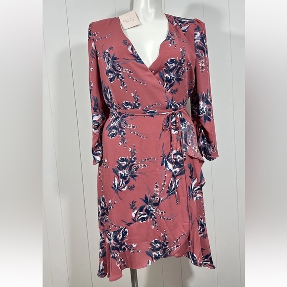 Charles Henry Dresses & Skirts - NWT Charles Henry Women’s Floral Geniune Wrap Dress Midi Size L